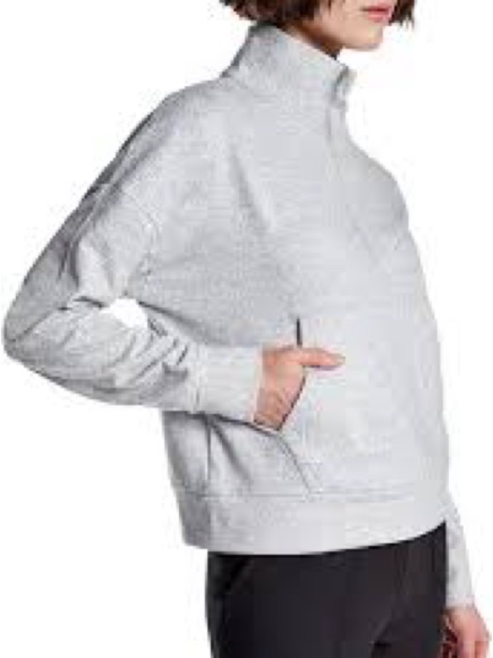 Kyodan Gray Houndstooth Quarter Zip Sweatshirt Size Small
